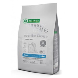 Храна за возрасни бели кучиња од мини и мали раси без житарки со харинга 1,5кг