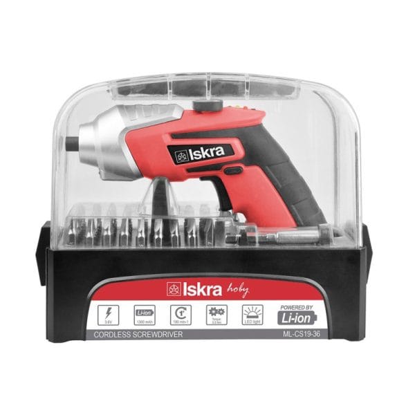 Iskra ml cs19 36 bateriski shtrafciger komplet so bitovi