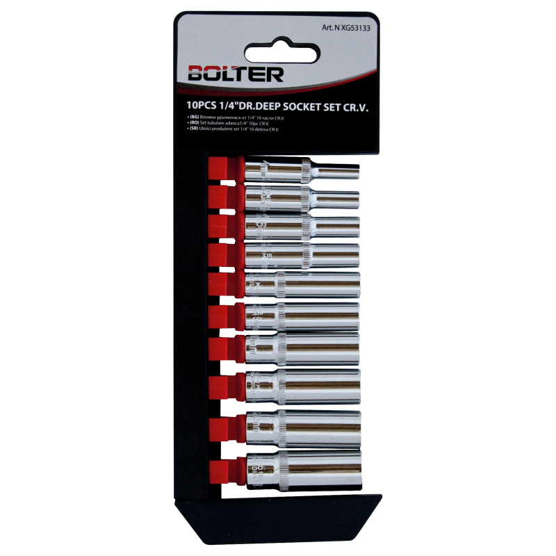 Xg53133 10 delen set 1 4 dr dlaboki nasadni kluchevi crv